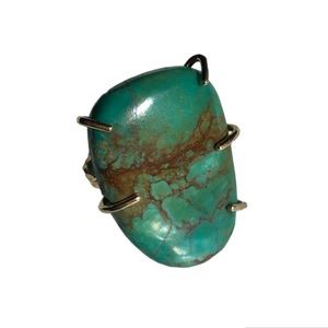 Melissa Joy Manning 14K Gold Pounded Handmade Turquoise Ring